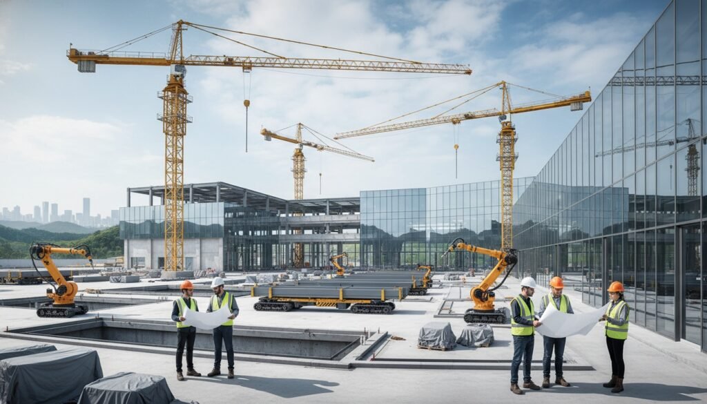 toan canh mot nha may cong nghiep hien dai dang duoc xay dun featured