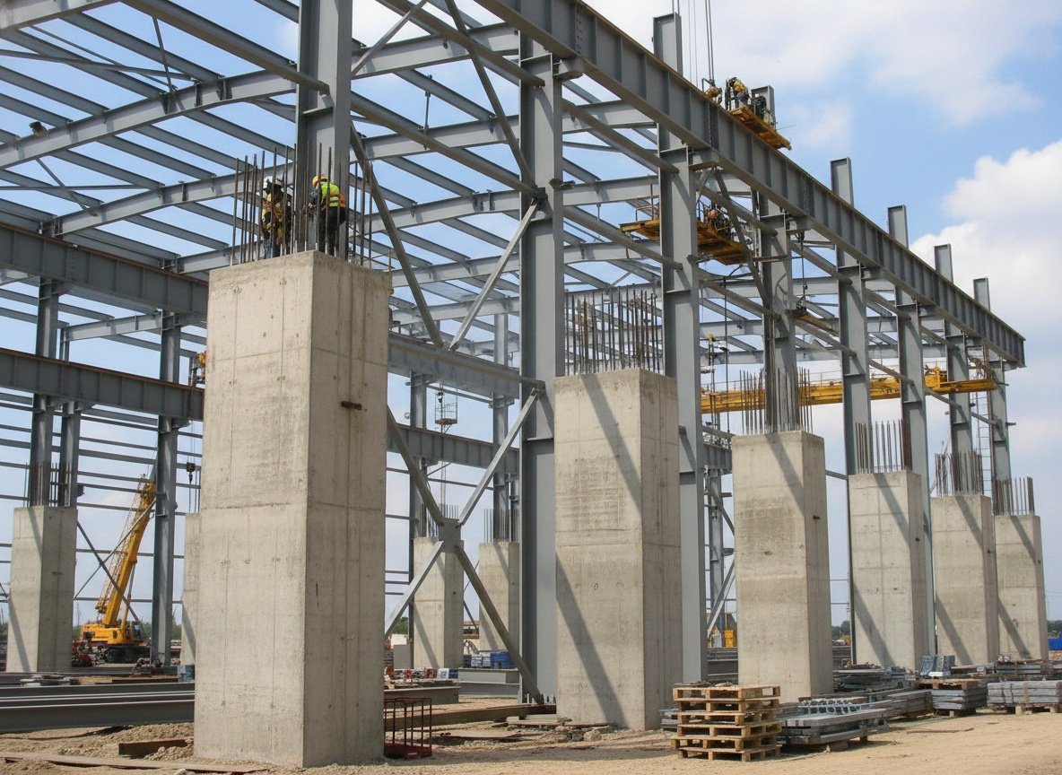 can canh mong va khung thep ban dau cua nha may cong nghiep article